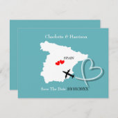 Bestemming Huwelijken in het Buitenland Spanje Bew Save The Date (Voorkant / Achterkant)