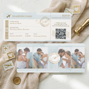 Bestemming Instapass Ticket Foto Bruiloft Kaart