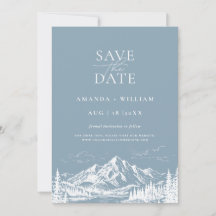 Bestemming Landschap Sketch Save The Date Kaart
