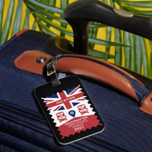 Bestemming Londen Verenigd Koninkrijk Vakantie Bagagelabel