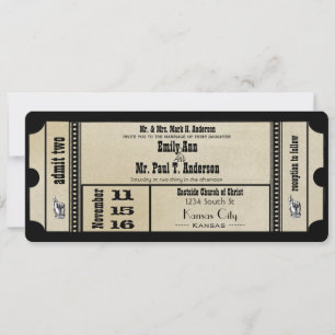 Bestemming Oude Hollywood Ticket Playbill Bruiloft Kaart