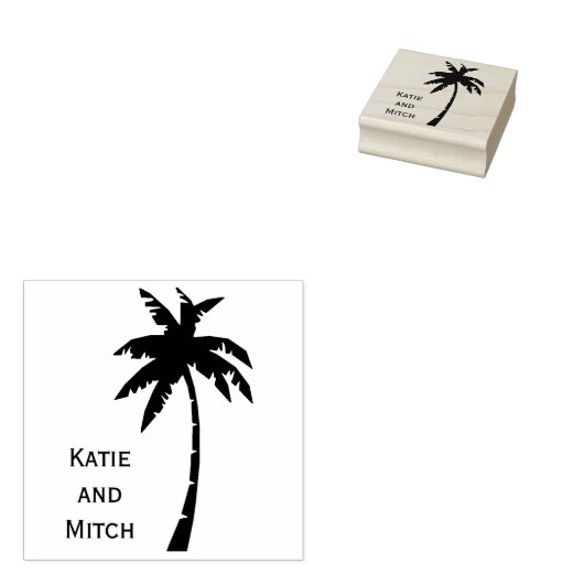Bestemming Palm Tree Trouwstempel Rubberstempel (Gestempeld)