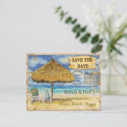 Bestemming Paradijs, Tropisch Strand Bewaar de Dat Save The Date (Staand voorkant)