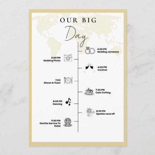 Bestemming Reizen bruiloft dag Evenementen Tijdlij Programma (Achterkant)