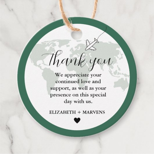 Bestemming Reizen Thema Bruiloft welkom Guess bag Bedankjes Labels (Voorkant)