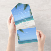 Bestemming Strand Bruiloft RSVP All In One Uitnodiging (Afscheurbaar)