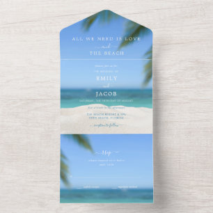 Bestemming Strand Bruiloft RSVP All In One Uitnodiging