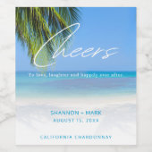 Bestemming Strand Huwelijk Proost Wijn Etiket (Enkel label)