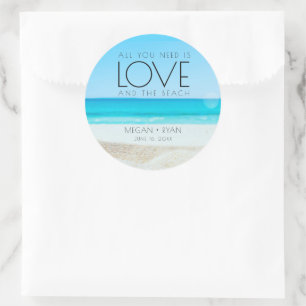 Bestemming Strand Huwelijk Ronde Sticker