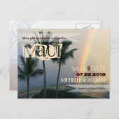 Bestemming Tropical Island Bewaar de datum Aankondigingskaart (Voorkant / Achterkant)