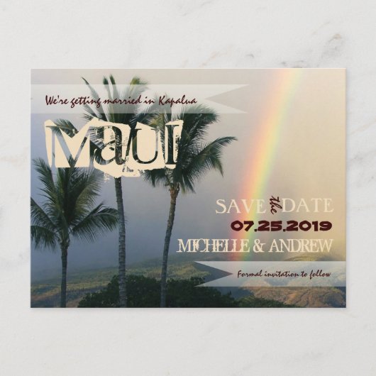 Bestemming Tropical Island Bewaar de datum Aankondigingskaart (Voorkant)