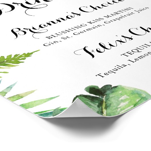 Bestemming Tropisch Groen Signature Drankjes Bord Poster (Hoek)