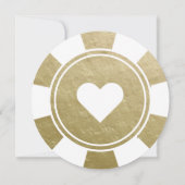 Bestemming Trouwdag Gouden Poker Chip Save The Date (Achterkant)