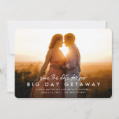 Bestemming trouwdag save the date fotokaart (Voorkant)