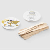 Bestemming trouwfeest goud wereld trouwprogramma w handwaaier (Niet-gemonteerd)