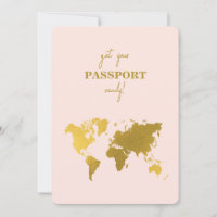 Bestemming Trouwfeest Wereld Paspoort Roze Goud