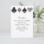 Bestemming Vegas Receptie Nep Zilver Glitter Kaart (Staand voorkant)