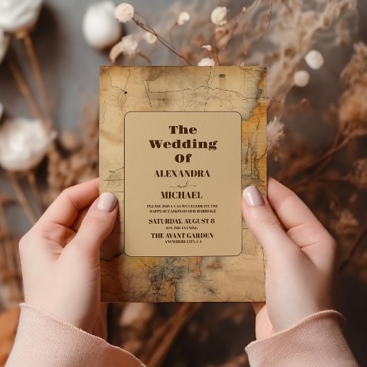 Bestemming Waterverf Kaart Reizen Bruiloft