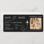 Bestemming Wedding Boarding Pass vliegtuig QR-code (Voorkant)