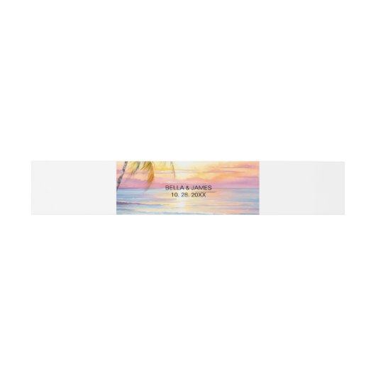 Bestemming Zonsondergang Strand Bruiloft Uitnodigingen Wikkel (Vlak)