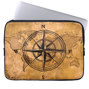 Bestemmingen - Compass Roos en Wereld Laptop Sleeve