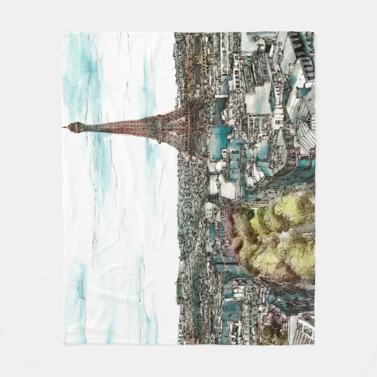 Bestemmingen |  Eiffeltoren in het Uitzicht van Pa Fleece Deken (Voorkant)