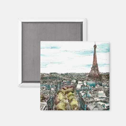 Bestemmingen |  Eiffeltoren in het Uitzicht van Pa Magneet (Voorkant / Achterkant)