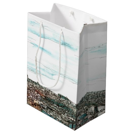 Bestemmingen |  Eiffeltoren in het Uitzicht van Pa Medium Cadeauzakje (Achterkant Gekanteld)