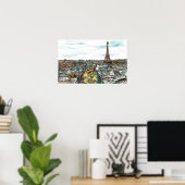 Bestemmingen |  Eiffeltoren in het Uitzicht van Pa Poster (Thuiskantoor)
