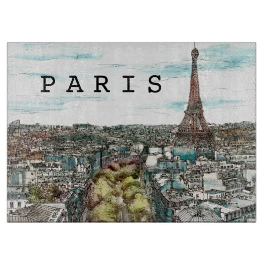 Bestemmingen |  Eiffeltoren in het Uitzicht van Pa Snijplank (Voorkant)