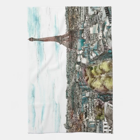 Bestemmingen |  Eiffeltoren in het Uitzicht van Pa Theedoek (Verticaal)