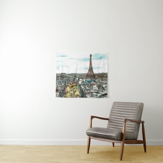 Bestemmingen |  Eiffeltoren in het Uitzicht van Pa Wandkleed (In Situ (horizontaal))