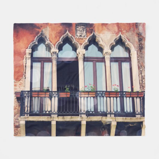 Bestemmingen | Rustisch Venetië-gebouw Fleece Deken (Voorkant (Horizontaal))