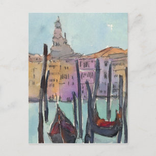 Bestemmingen   Twee Gondolas in Venice Sketch Briefkaart