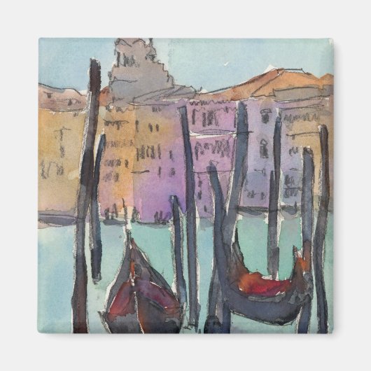Bestemmingen | Twee Gondolas in Venice Sketch Magneet (Voorkant)