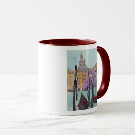 Bestemmingen | Twee Gondolas in Venice Sketch Mok (Voorkant rechts)