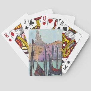 Bestemmingen Twee Gondolas in Venice Sketch Pokerkaarten