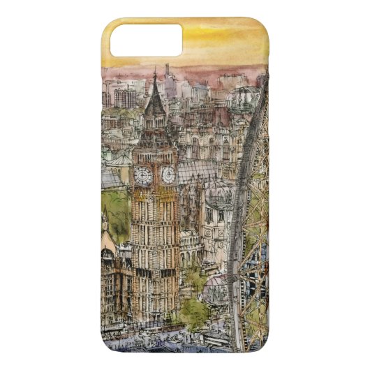 Bestemmingen | Waterverf Big Ben & London Eye Case-Mate iPhone Case (Achterkant)
