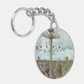 Bestemmingen | Waterverf Europese Swing Ride Sleutelhanger (Voorkant Links)