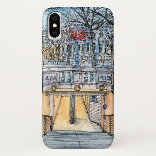Bestemmingen | Waterverf metro-ingang Case-Mate iPhone Case (Achterkant)