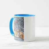 Bestemmingen | Waterverf  metro-ingang Mok (Voorkant links)