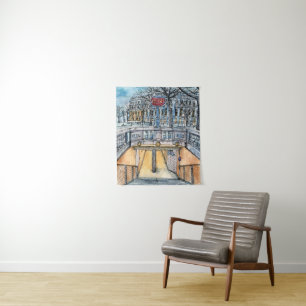 Bestemmingen   Waterverf  metro-ingang Wandkleed