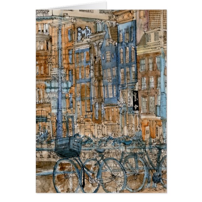 Bestemmingen | Waterverf New York City Uitzicht (Voorkant)