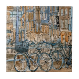 Bestemmingen   Waterverf New York City Uitzicht Tegeltje