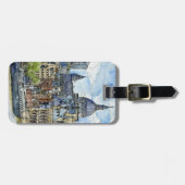 Bestemmingen | Waterverf Thames Waterfront Bagagelabel (Voorkant horizontaal)