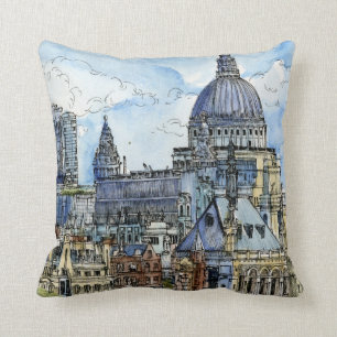 Bestemmingen   Waterverf Thames Waterfront Kussen