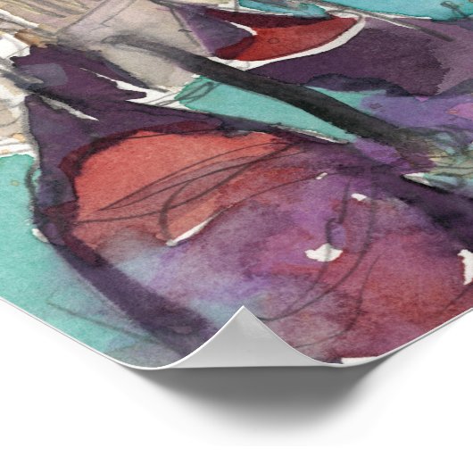 Bestemmingen | Waterverf Venice Gondola Ride Poster (Hoek)