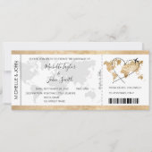 Bestemmingshuwelijk instapkaart ticket goud plan kaart (Voorkant)