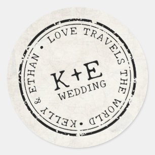 Bestemmingskaart Boho Wedding Ronde Sticker