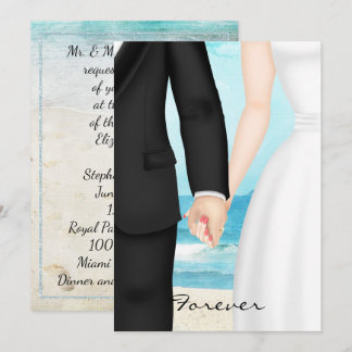 Bestemmingsstrand bruiloft met bride en bruom kaart